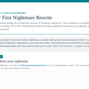 Your First Nightmare Rewrite Worksheet